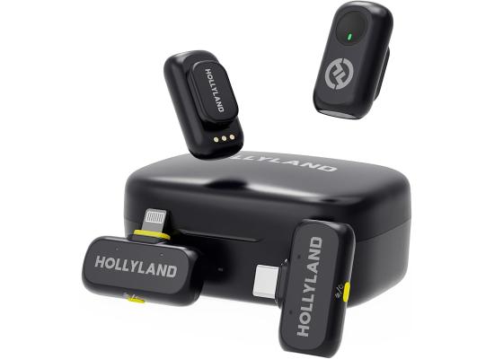 Hollyland LARK A1 Combo Wireless Microphone for iPhone, Android, Pure Sound, 3-Level Intelligent Noise Cancellation, Magnetic Mini Microphone for Vlogging, YouTube, Podcast, Black